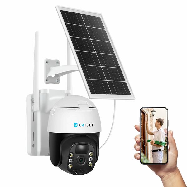 Solar Security Camera Wireless Outdoor CCTV WiFi Home Surveillance System 4MP PTZ Remote 2 Way Audio Color Night Vision