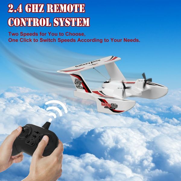 Remote Control Plane,3 Channel RC Airplane,2.4GHz RTF Aircraft,Surface Navigation & Aerial Flight Glider for Kids Beginner (RED)