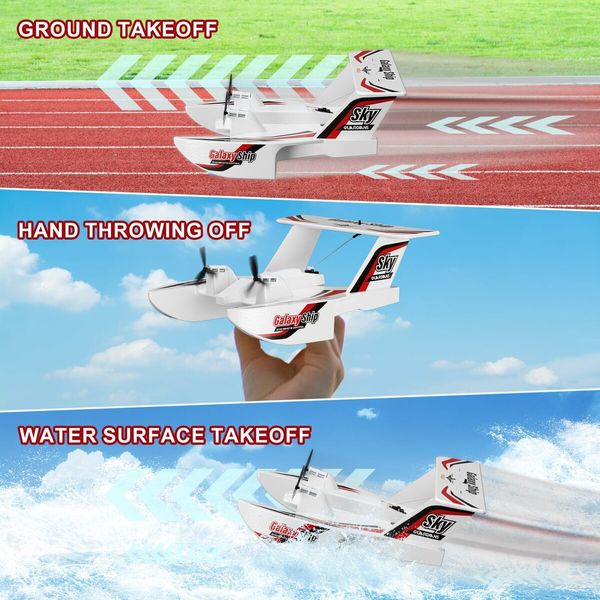 Remote Control Plane,3 Channel RC Airplane,2.4GHz RTF Aircraft,Surface Navigation & Aerial Flight Glider for Kids Beginner (RED)