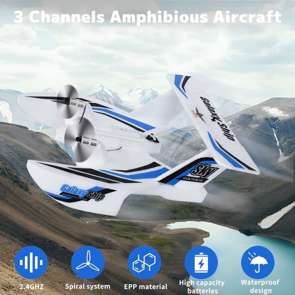 Hobby RC Airplanes,Sea Land & Air RC Plane,2.4GHZ Waterproof Rc Aircraft & 6-Axis Gyro Stabilization System,RC Float Plane