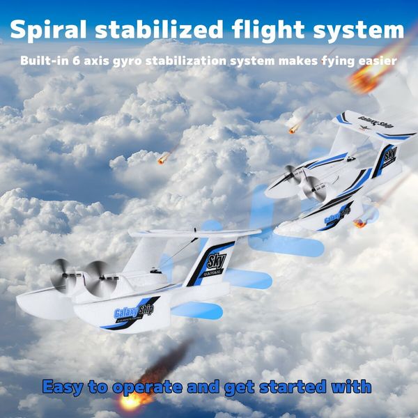 Hobby RC Airplanes,Sea Land & Air RC Plane,2.4GHZ Waterproof Rc Aircraft & 6-Axis Gyro Stabilization System,RC Float Plane