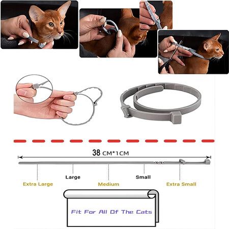 2 Pack Cat Flea and Tick Collar, Give Your Cat The Best Protection 38cm Black