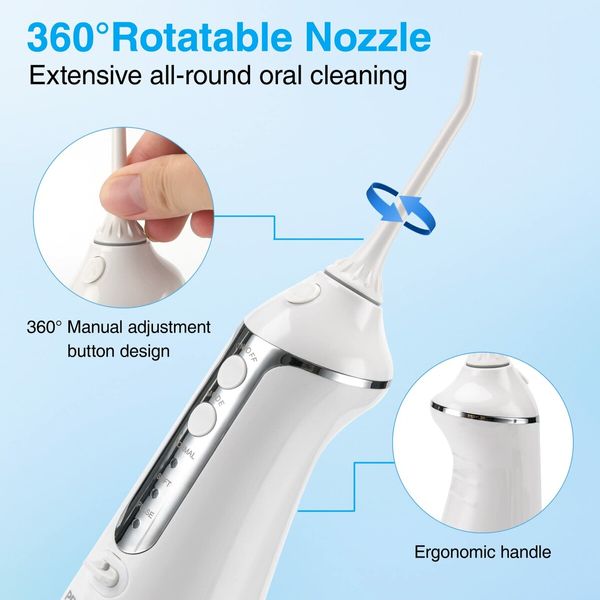 Water Flosser Cordless Teeth Cleaner  Oral Irrigator Dental Calculus RemoverBraces & Bridges Car Plaque Remover for