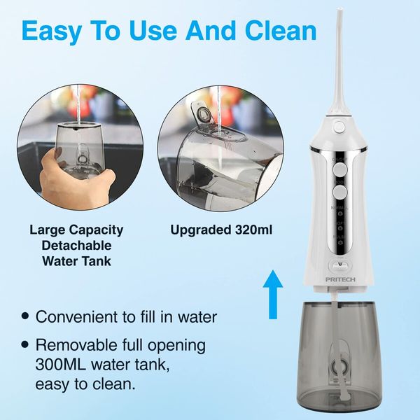 Water Flosser Cordless Teeth Cleaner  Oral Irrigator Dental Calculus RemoverBraces & Bridges Car Plaque Remover for