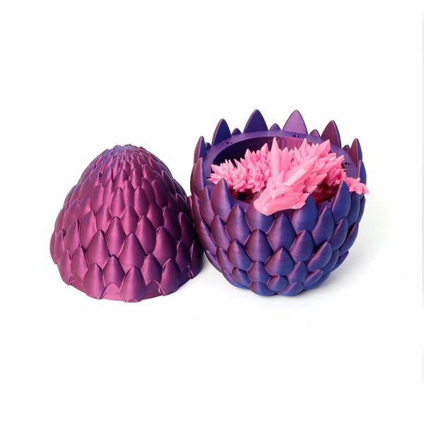Dragon Egg,Red Mix Gold,Surprise Egg Toy with Flexible Dragon,3D Printed Gift,Articulated Dragon Egg Fidget Toy (Pink,12" Dragon )
