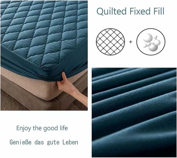 180*200CM Mattress Protector Cover (Without Pillowcase), watertight Fitted Sheet Pet Bed Cover Color Blue