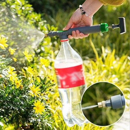 Portable Beverage Bottle Spray Adjustable Garden Sprinkler Garden Watering Tool Nozzle for Gardens Nurseries High Pressure Air Pump for Watering