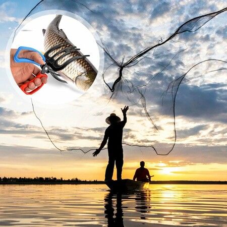 3 Claw Fish Gripper,Metal Fishing Pliers Gripper Fish Control Clamp,Multifunctional Three Teeth Fishing Pliers for Most Freshwater Fish Grip Tackle Holder (3 Claw)