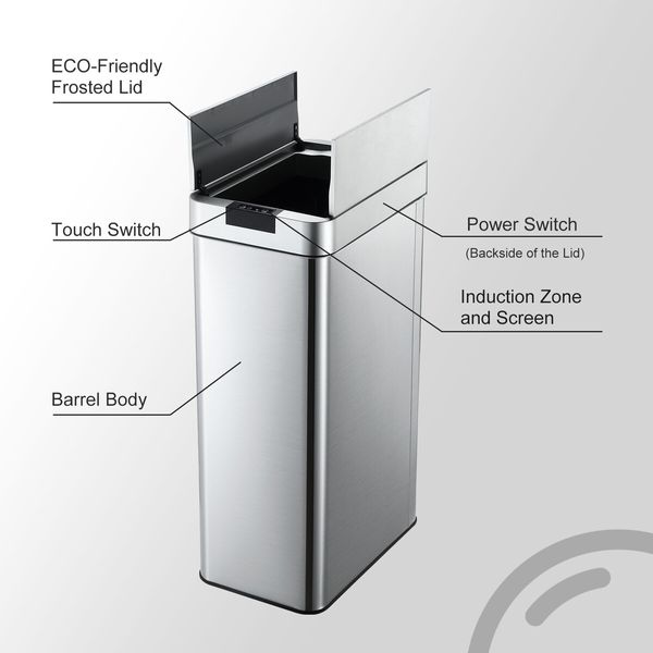 Smart Kitchen Waste Bin Trash Can 80L Sensor Rubbish Recycling Garbage Automatic Motion Office Basket