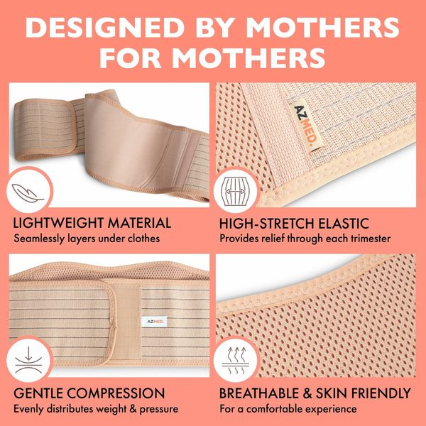 Maternity Belly Band for Pregnant Women for Abdomen,Pelvic,Waist,Back All Stages of Pregnancy Postpartum Belly Band (Beige) Pregnant Mom Gifts