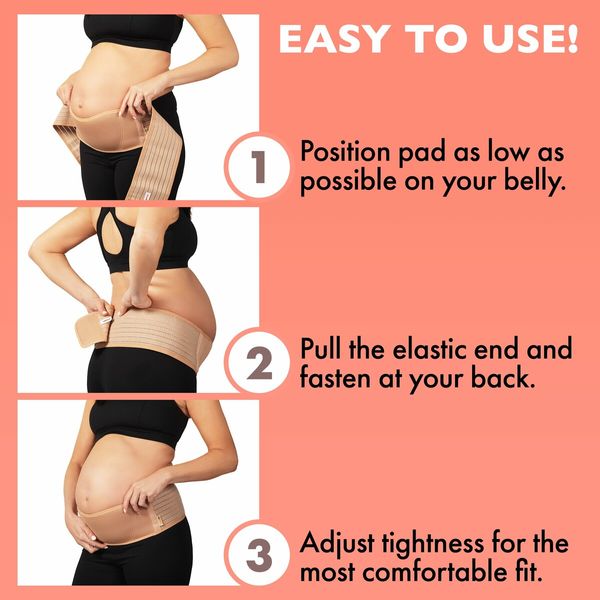 Maternity Belly Band for Pregnant Women for Abdomen,Pelvic,Waist,Back All Stages of Pregnancy Postpartum Belly Band (Beige) Pregnant Mom Gifts