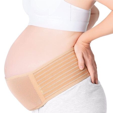 Maternity Belly Band for Pregnant Women for Abdomen,Pelvic,Waist,Back All Stages of Pregnancy Postpartum Belly Band (Beige) Pregnant Mom Gifts