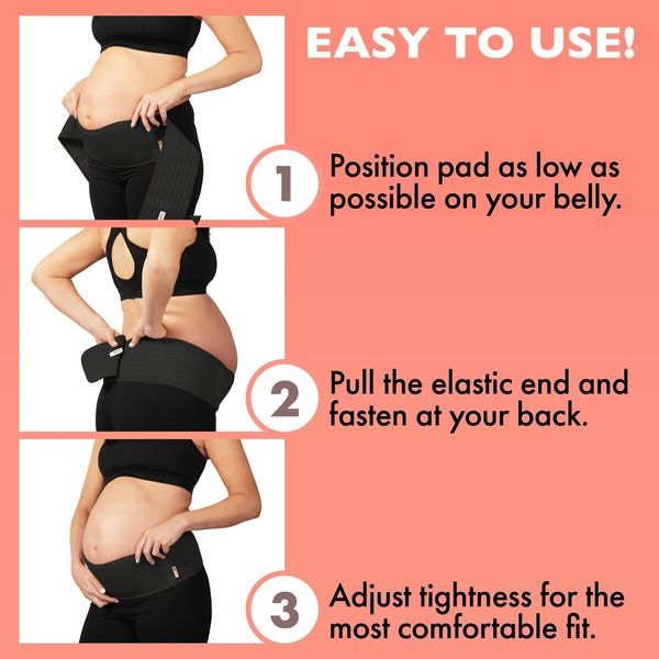 Maternity Belly Band for Pregnant Women for Abdomen,Pelvic,Waist,Back All Stages of Pregnancy Postpartum Belly Band (Black) Pregnant Mom Gifts