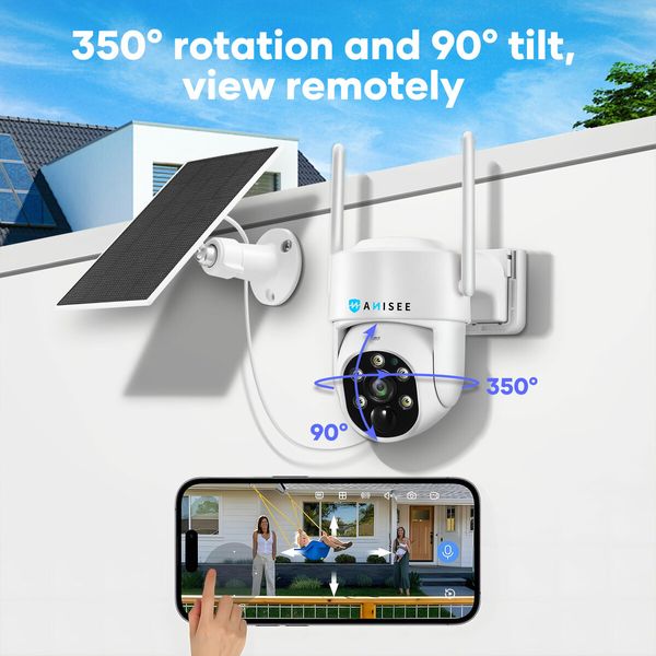 WiFi Security Camerax8 CCTV Set Solar Wireless Home PTZ Outdoor Surveillance System 4MP Spy Waterproof Remote Channel