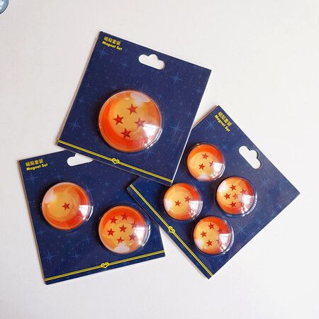 Cartoon Anime Dragon Ball Crystal Glass Refrigerator Magnet Set Creative Refrigerator Message Board Soft Magnetic Sticker