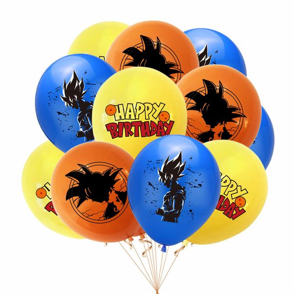 Dragon Ball Birthday Party Supplies Set,Includes Happy Banner Cake And Cupcake Toppers - 24 Latex Balloons for Kids Theme Birthday Party Decoration