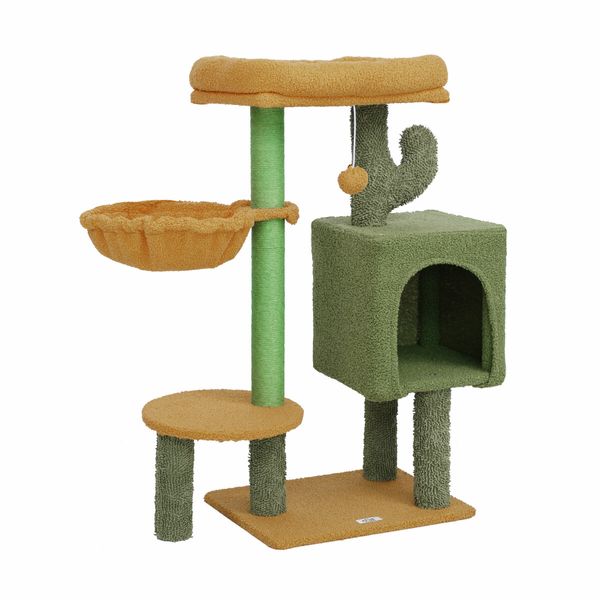 Cat Tree Tower Kitten Scratching Post Kitty Sisal Scratcher Bed House Stand Hammock Cave Furniture Castle Condo Perch