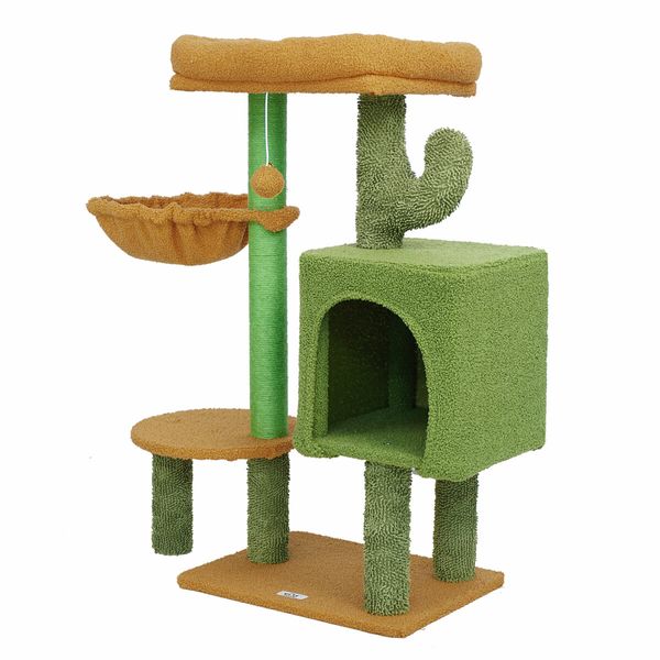 Cat Tree Tower Kitten Scratching Post Kitty Sisal Scratcher Bed House Stand Hammock Cave Furniture Castle Condo Perch