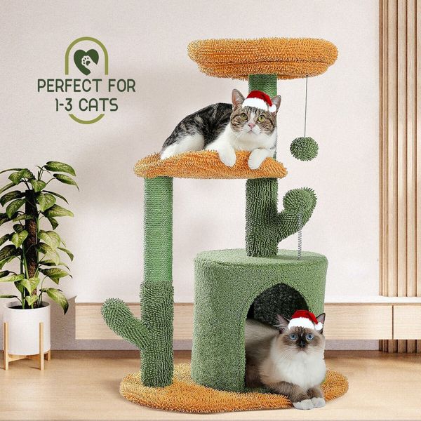 Cat Kitty Tree Tower Scratching Post Bed Sisal Scratcher Stand House Cave Furniture Condo Climbing Pole Play Castle Perch