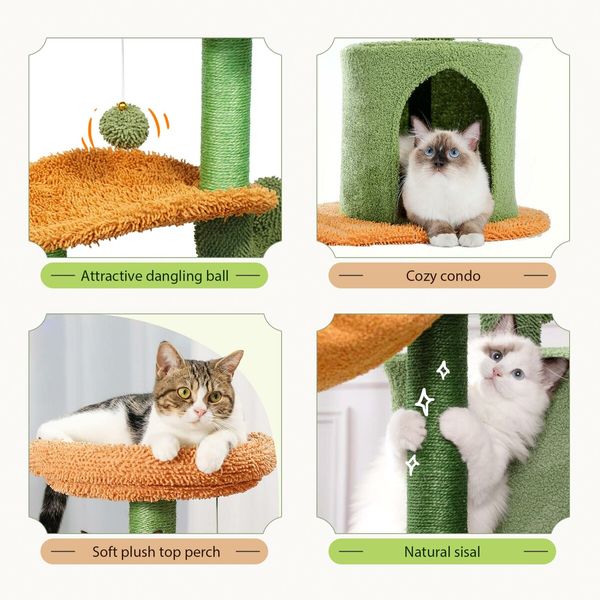 Cat Kitty Tree Tower Scratching Post Bed Sisal Scratcher Stand House Cave Furniture Condo Climbing Pole Play Castle Perch