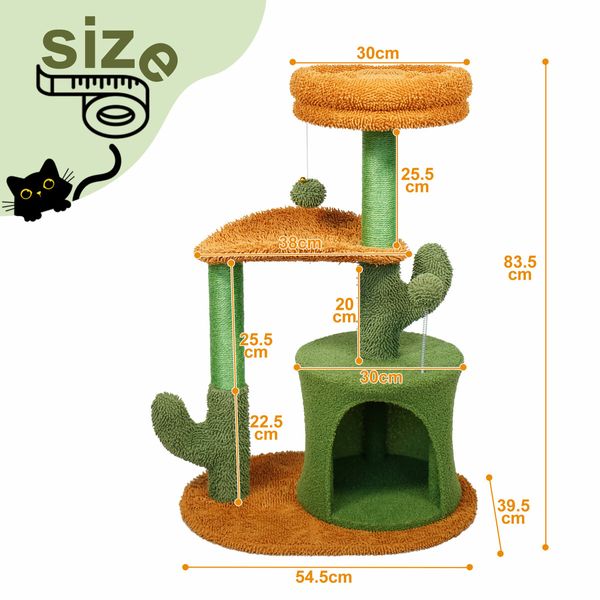 Cat Kitty Tree Tower Scratching Post Bed Sisal Scratcher Stand House Cave Furniture Condo Climbing Pole Play Castle Perch