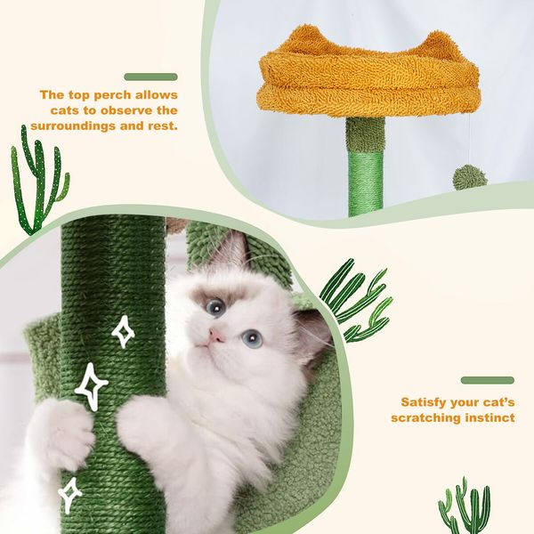 Cat Tree Tower Kitty Scratching Post Sisal Scratcher House Bed Stand Furniture Hammock Cave Condo Activity Centre 158.5 High