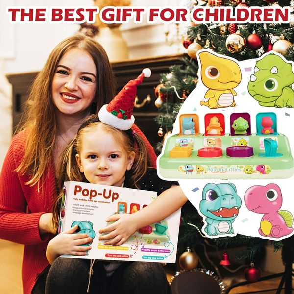 Pop Up Toy Colorful Cause and Effect Montessori Toy Toddler Infant Jungle Pop Up Toy Dragon Toy for Early Learning,Playing and Development Toy