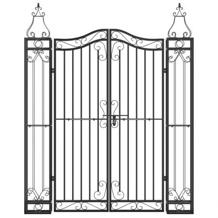 Garden Gate Black 121x8x150 cm Wrought Iron