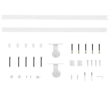 Sliding Door Hardware Kit 200 cm Steel White