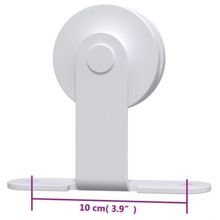 Sliding Door Hardware Kit 200 cm Steel White