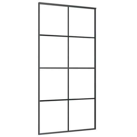 Sliding Door Frosted ESG Glass and Aluminium 102.5x205 cm Black