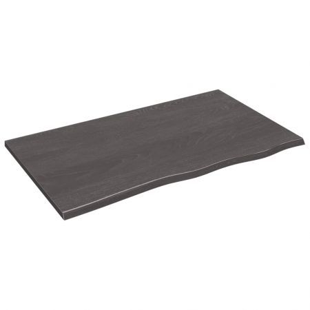 Bathroom Countertop Dark Grey 100x60x2 cm Treated Solid Wood