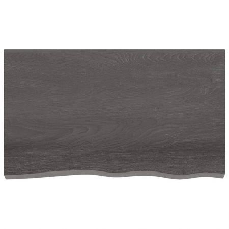 Bathroom Countertop Dark Grey 100x60x2 cm Treated Solid Wood