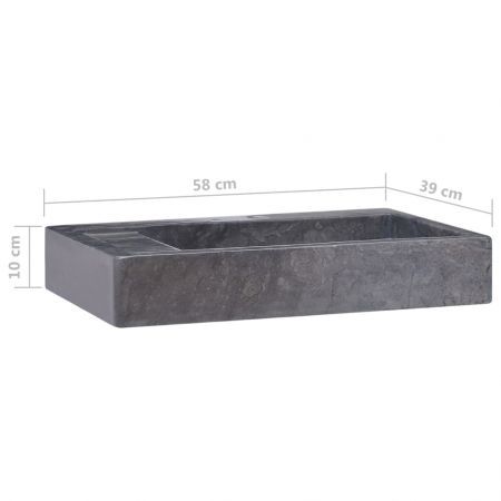 Sink Black 58x39x10 cm Marble