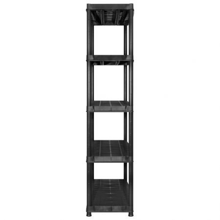 Storage Shelf 5-Tier Black 255x40x185 cm Plastic