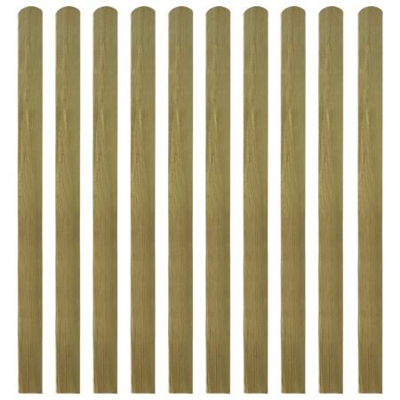 Impregnated Fence Slats 10 pcs Wood 140 cm