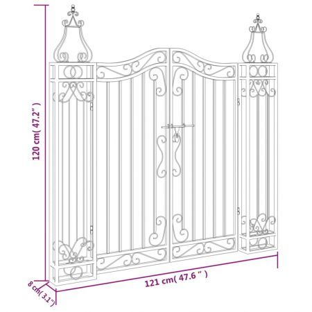 Garden Gate Black 121x8x120 cm Wrought Iron