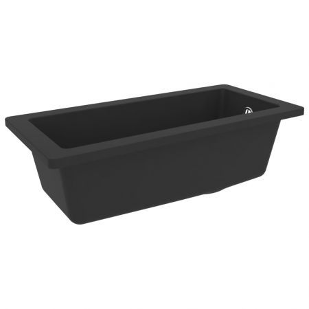 Kitchen Sink with Overflow Hole Black Granite