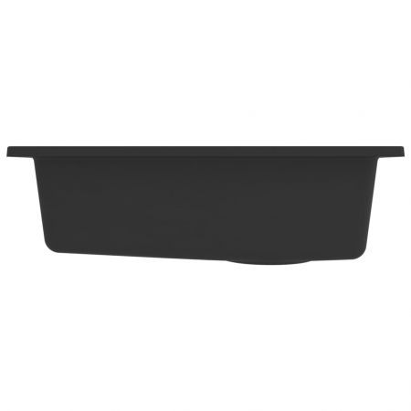 Kitchen Sink with Overflow Hole Black Granite