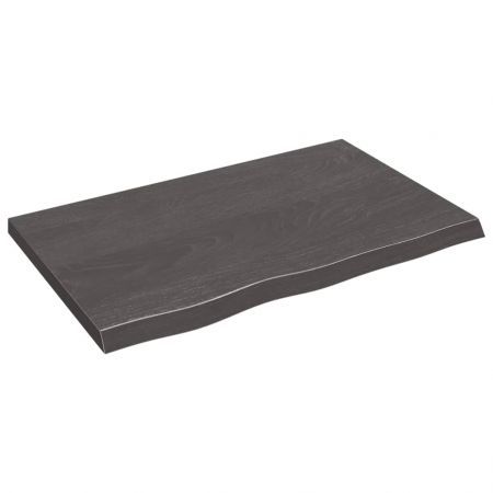 Bathroom Countertop Dark Grey 80x50x4 cm Treated Solid Wood