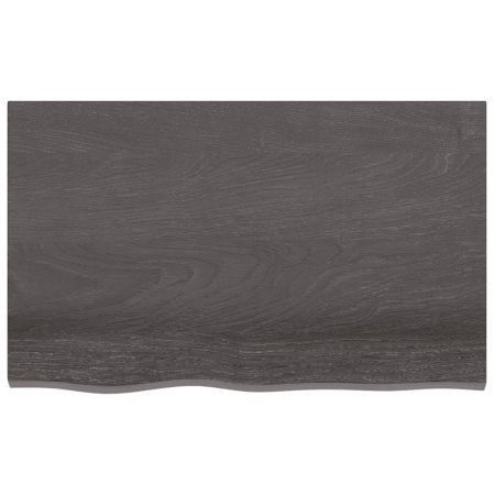 Bathroom Countertop Dark Grey 80x50x4 cm Treated Solid Wood