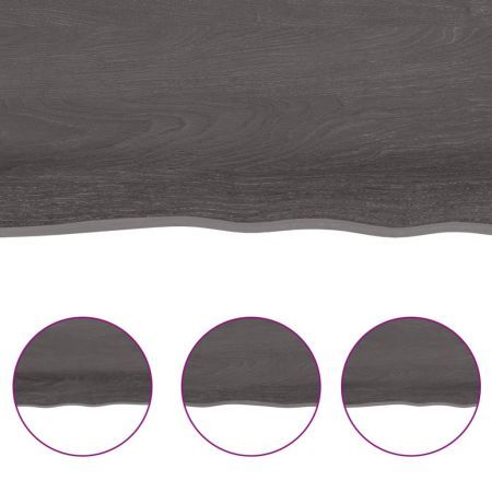 Bathroom Countertop Dark Grey 80x50x4 cm Treated Solid Wood