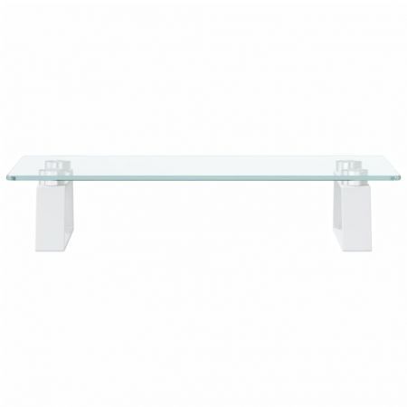 Monitor Stand White 40x20x8 cm Tempered Glass and Metal