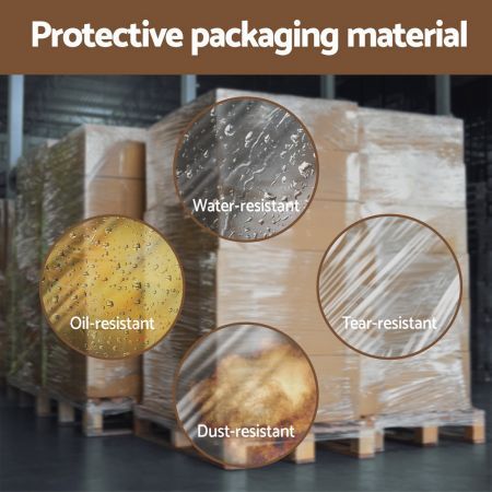 500mm x 400m Stretch Film Pallet Shrink Wrap 5 Rolls Package Use Plastic Clear