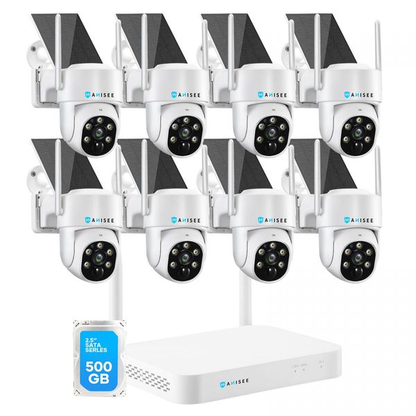 8x Wifi Security Camera Wireless Solar CCTV Home PTZ Outdoor System 4MP 16CH NVR