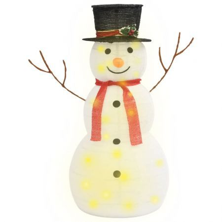 Decorative Christmas Snowman Figure with LED Luxury Fabric 90cm