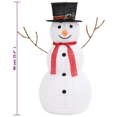 Decorative Christmas Snowman Figure with LED Luxury Fabric 90cm