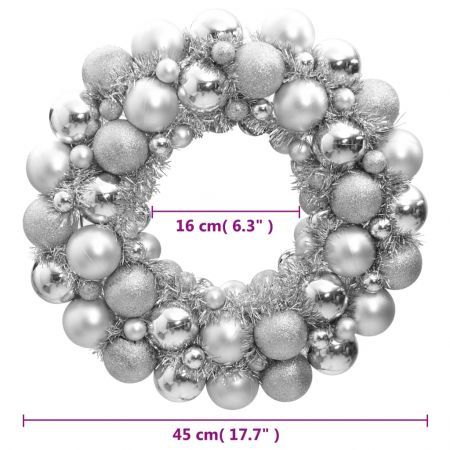 Christmas Wreath Silver 45 cm Polystyrene