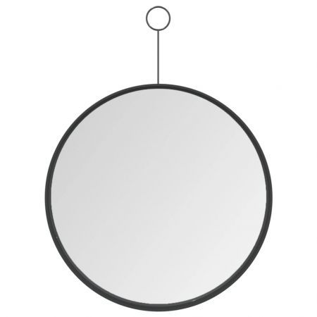 Hanging Mirror with Hook Black 30 cm