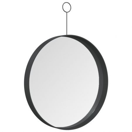 Hanging Mirror with Hook Black 30 cm